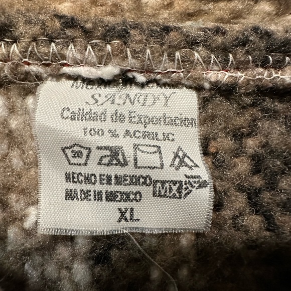 Mexican Black & White  Baja Sweater | Men’s XL - Picture 3 of 4